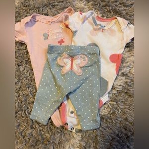 Carters, onesie and legging set, NB
